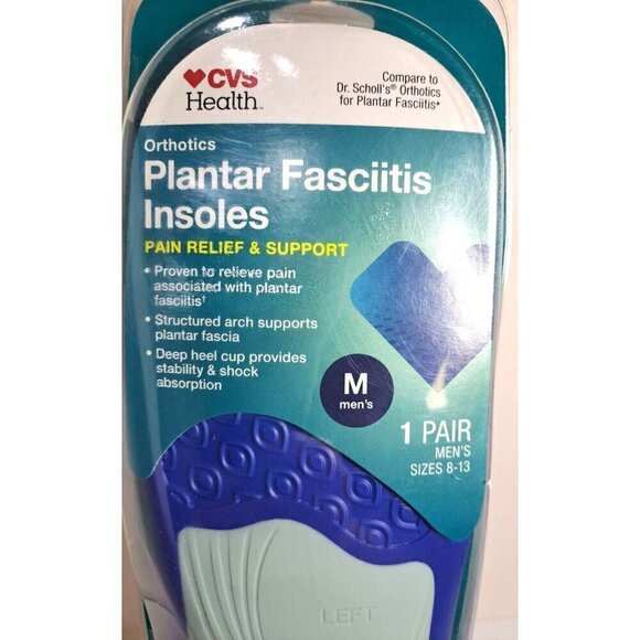 CVS Plantar Fasciitis Insoles Men's Shoe Sizes 8-13 New in Package - Picture 2 of 5